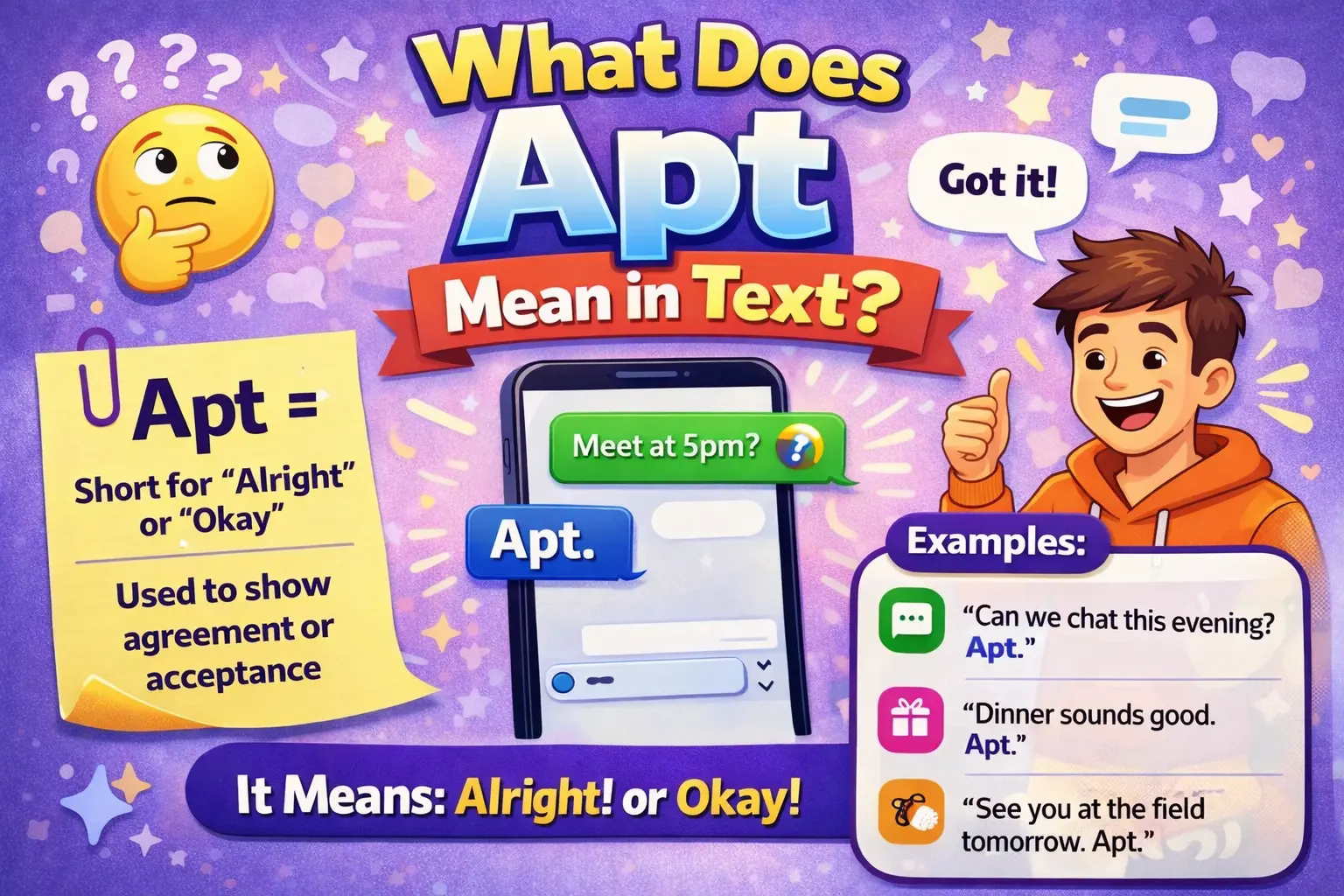 What Apt Mean in Text