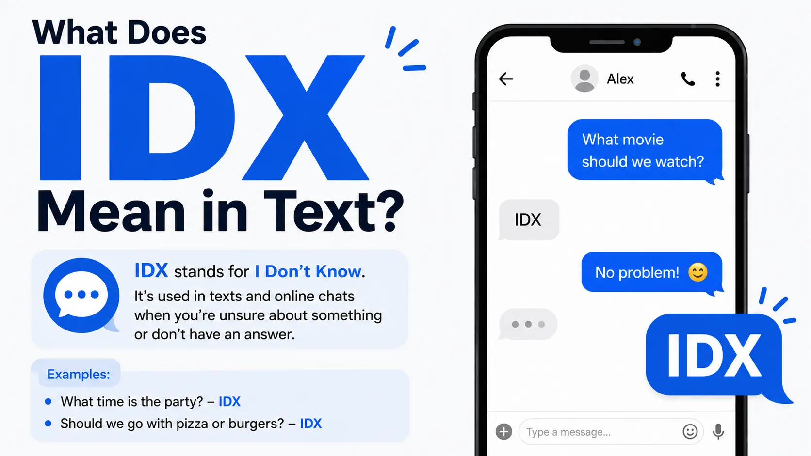 What Does IDX Mean in Text