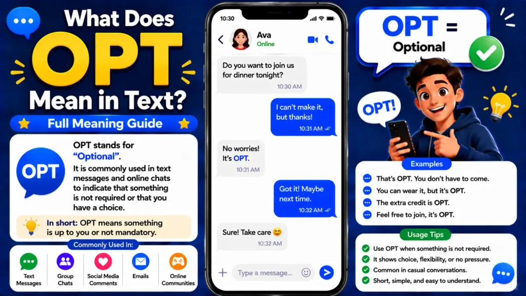 What Does OPT Mean in Text