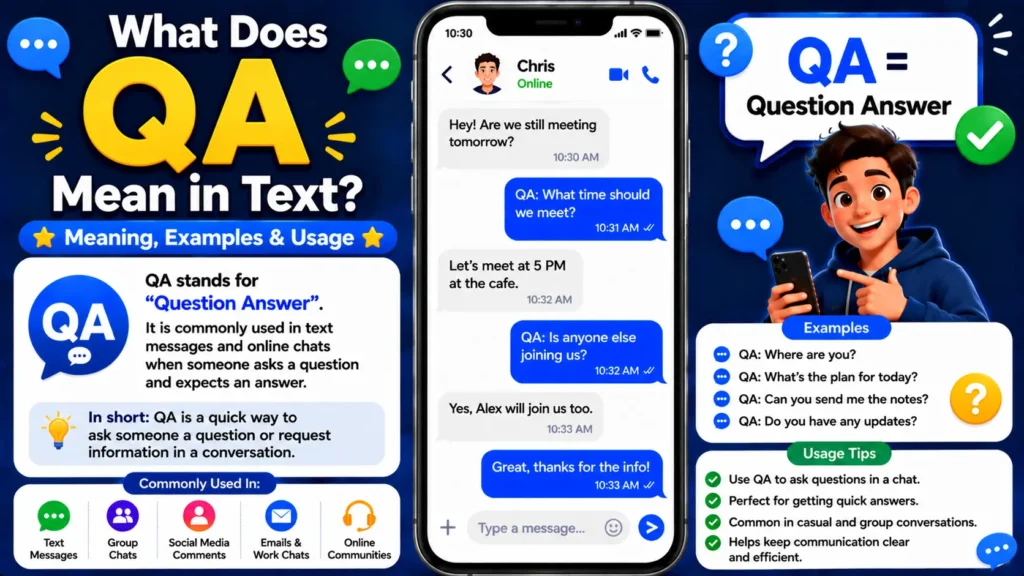 What Does QA Mean in Text