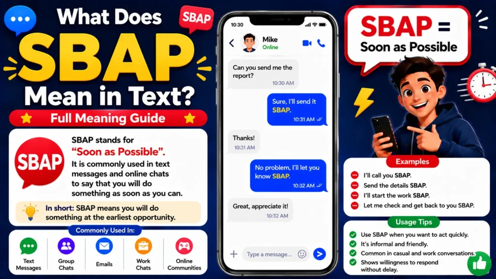 What Does SBAP Mean in Text