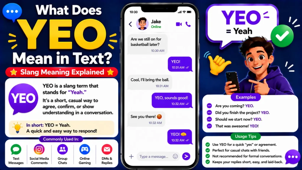 What Does YEO Mean in Text