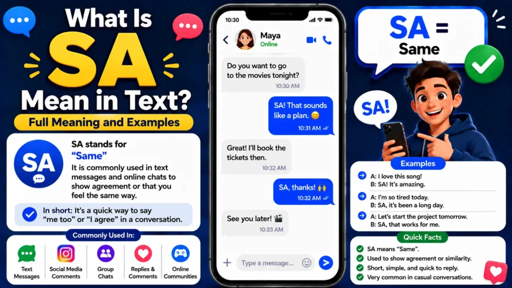 What Is SA Mean in Text