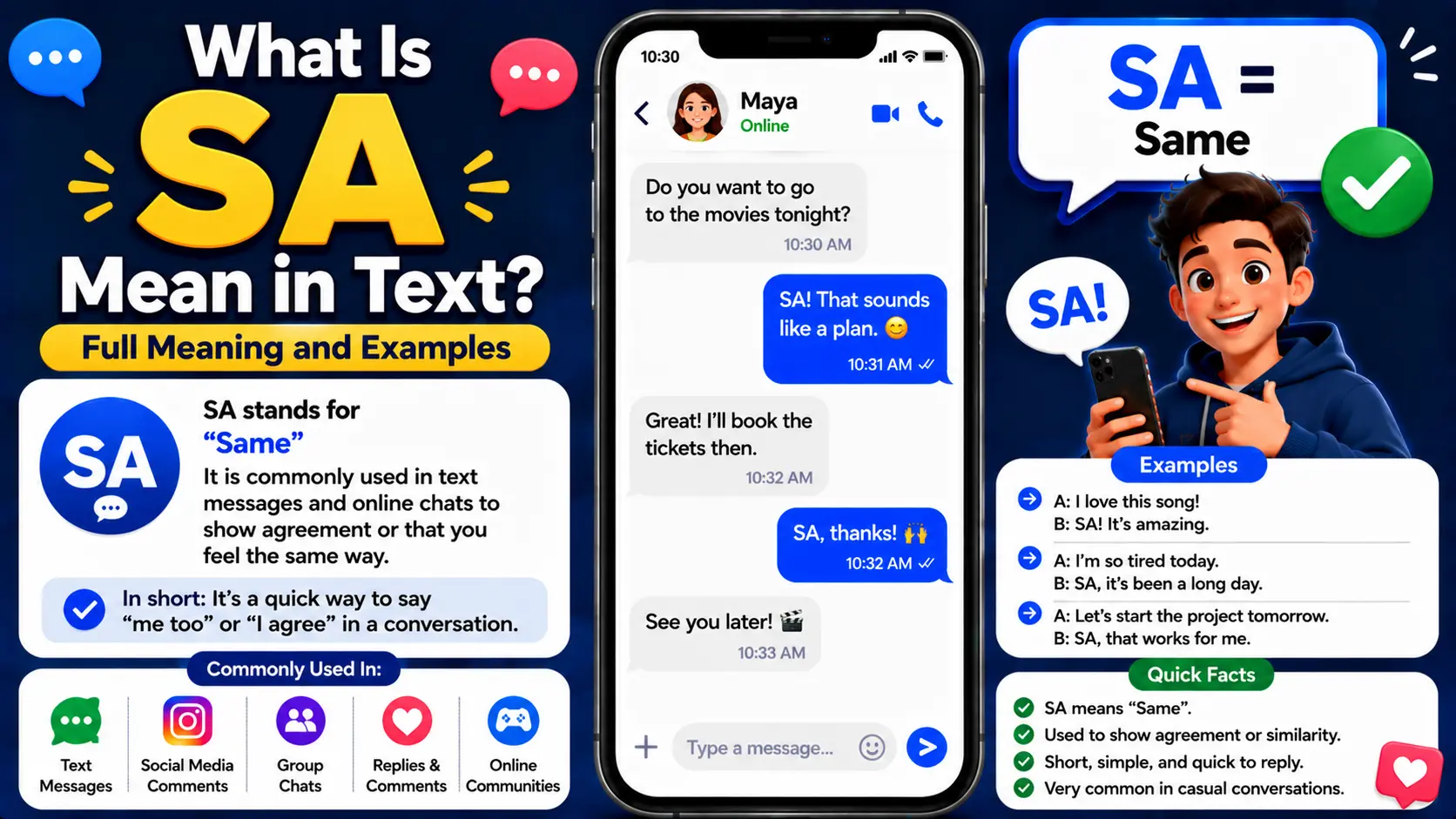 What Is SA Mean in Text