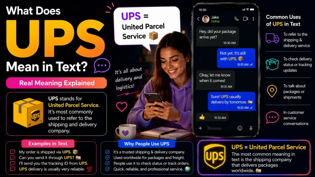 What Does UPS Mean in Text